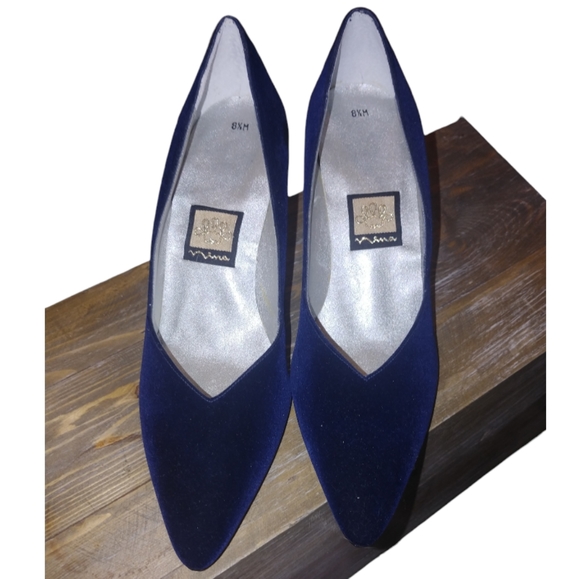 Nina Blue Sueded Pumps - Picture 2 of 7
